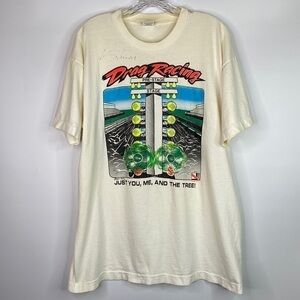 Vintage FOTL Drag Racing You Me & The Tree 90s Tshirt XL